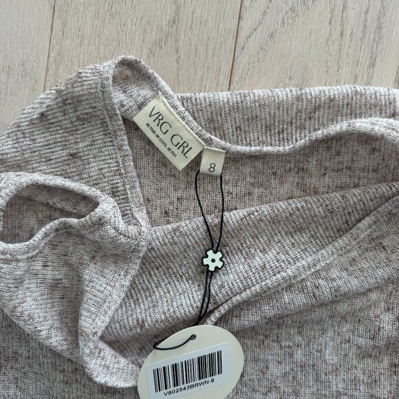 VRG GRL - Kemi Knit off shoulder Top Oatmeal - Picture 4 of 4